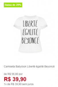 Camiseta Babylook Liberté égalité Beyoncé