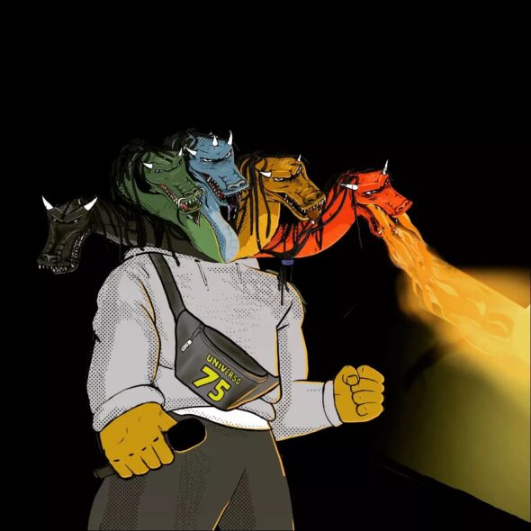 Aganju Uh Anti Influencer assume a persona de Tiamath, Cuspindo Fogo na Cidade! Artigo